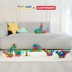 Đồ chơi xếp hình nam châm Hàn Quốc Magformers Công viên khủng long 40 mảnh