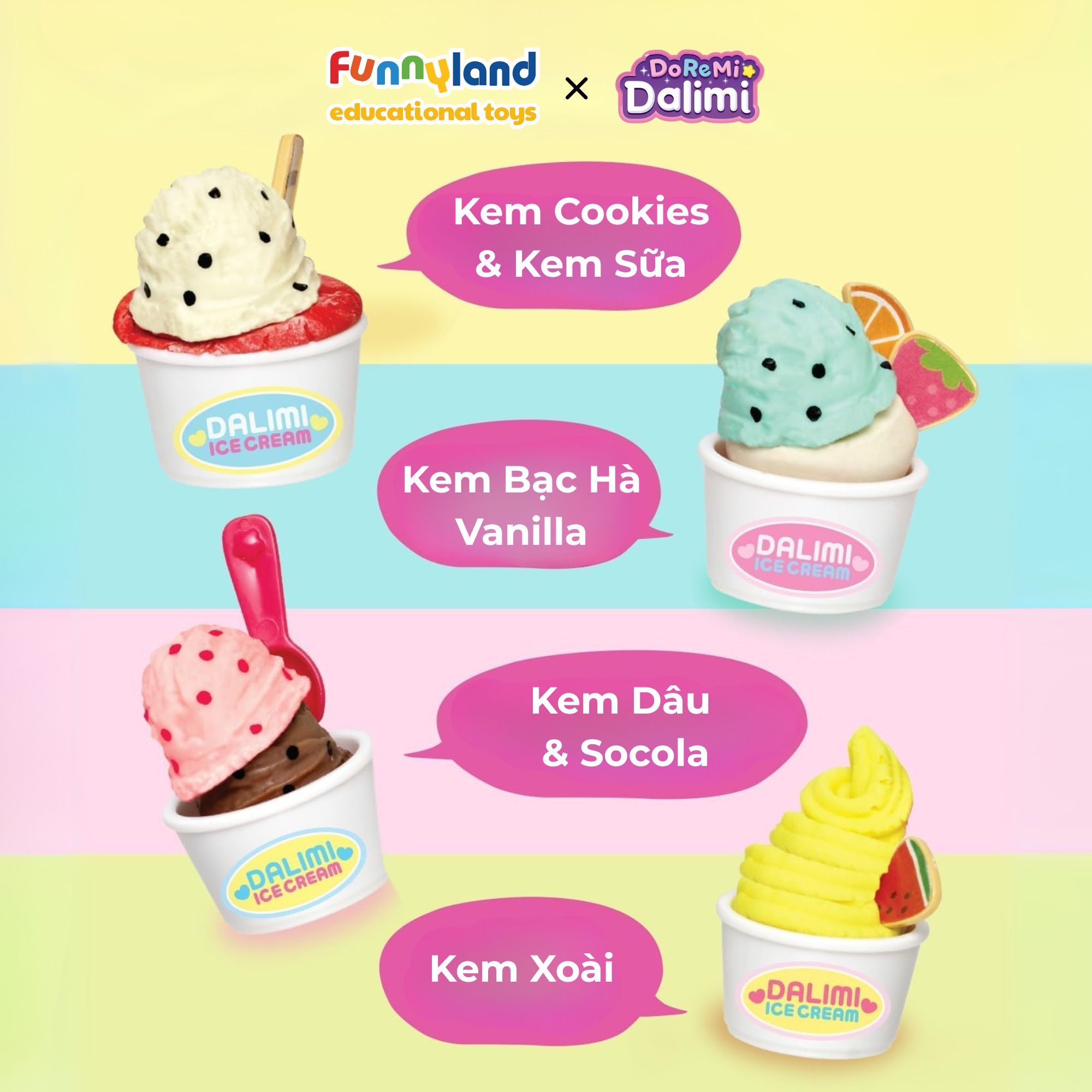 Bộ tiệm kem Dalimi kèm đất nặn