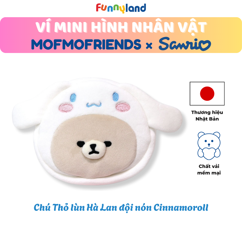 Chú Thỏ lùn Hà Lan đội nón Cinnamoroll - Ví Mini hình nhân vật