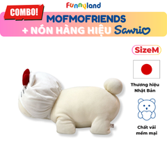 Chú Chó Bichon Frise Size M đội nón Hello Kitty - Thú Bông Mofmo Friends x Nón Hàng Hiệu Sanrio