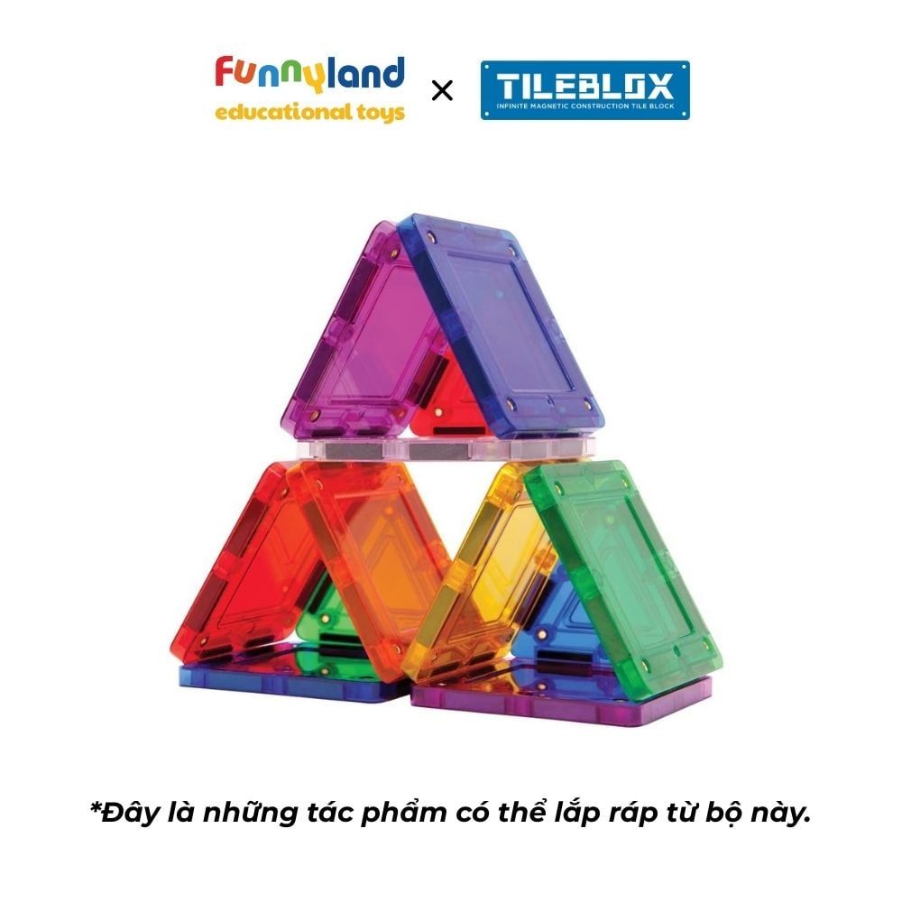 Đồ chơi xếp hình nam châm Hàn Quốc TILEBLOX Rainbow 20pc