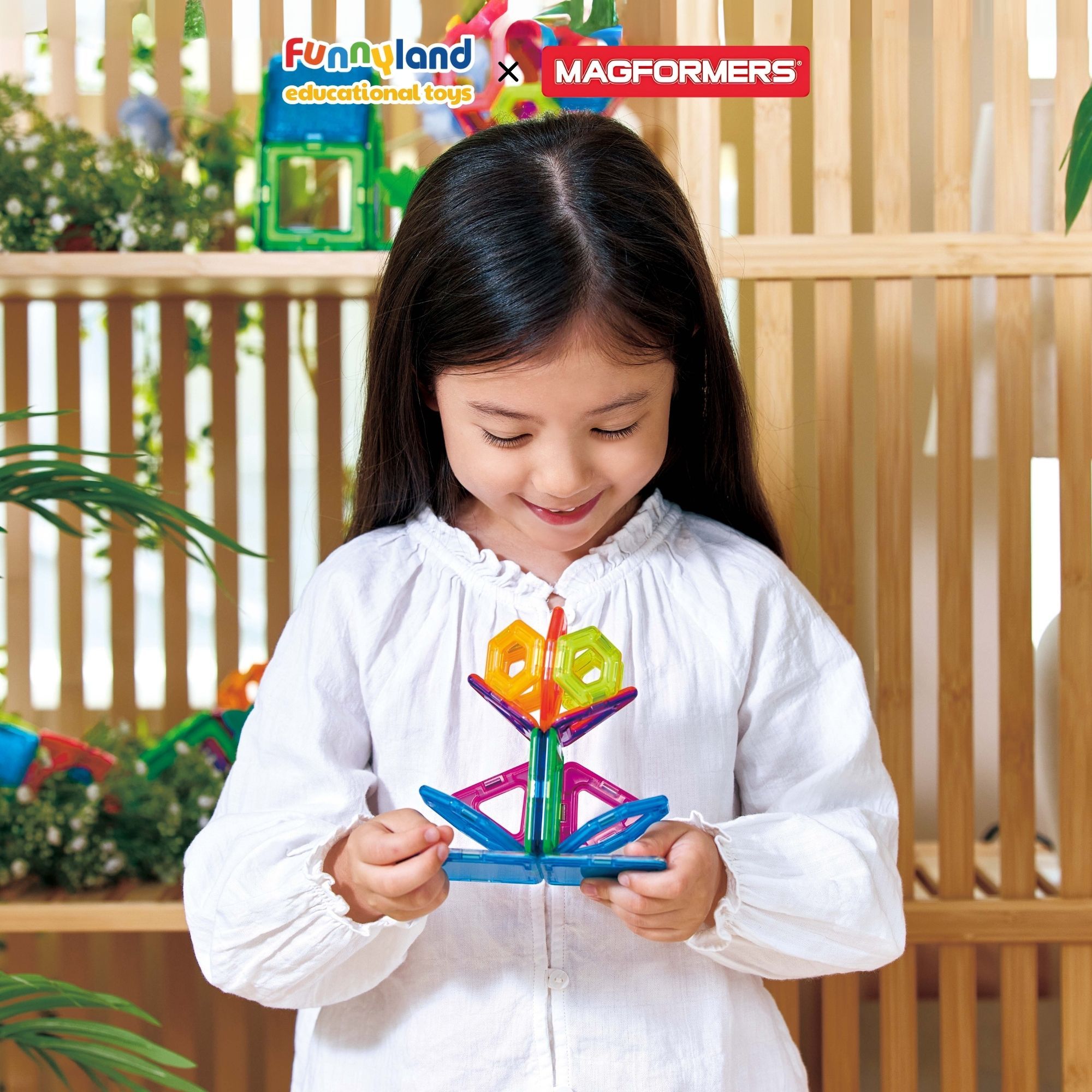 Đồ chơi xếp hình nam châm Hàn Quốc Magformers Bộ Khu Vườn Kỳ Diệu 27 chi tiết