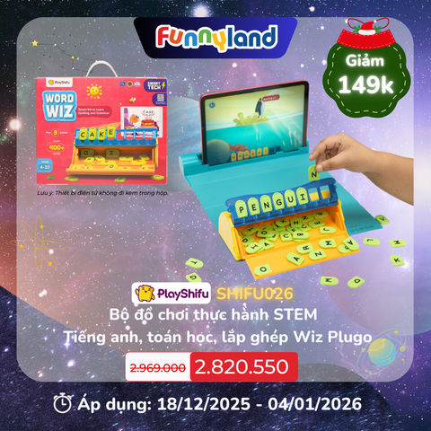 Bộ đồ chơi thực hành STEM - tiếng anh, toán học, lắp ghép Wiz Plugo