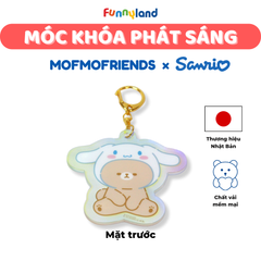 Móc Khóa Phát Sáng - Thú Bông Thỏ lùn Hà Lan Netherland Dwarf Rabbit đội mũ Cinnamoroll