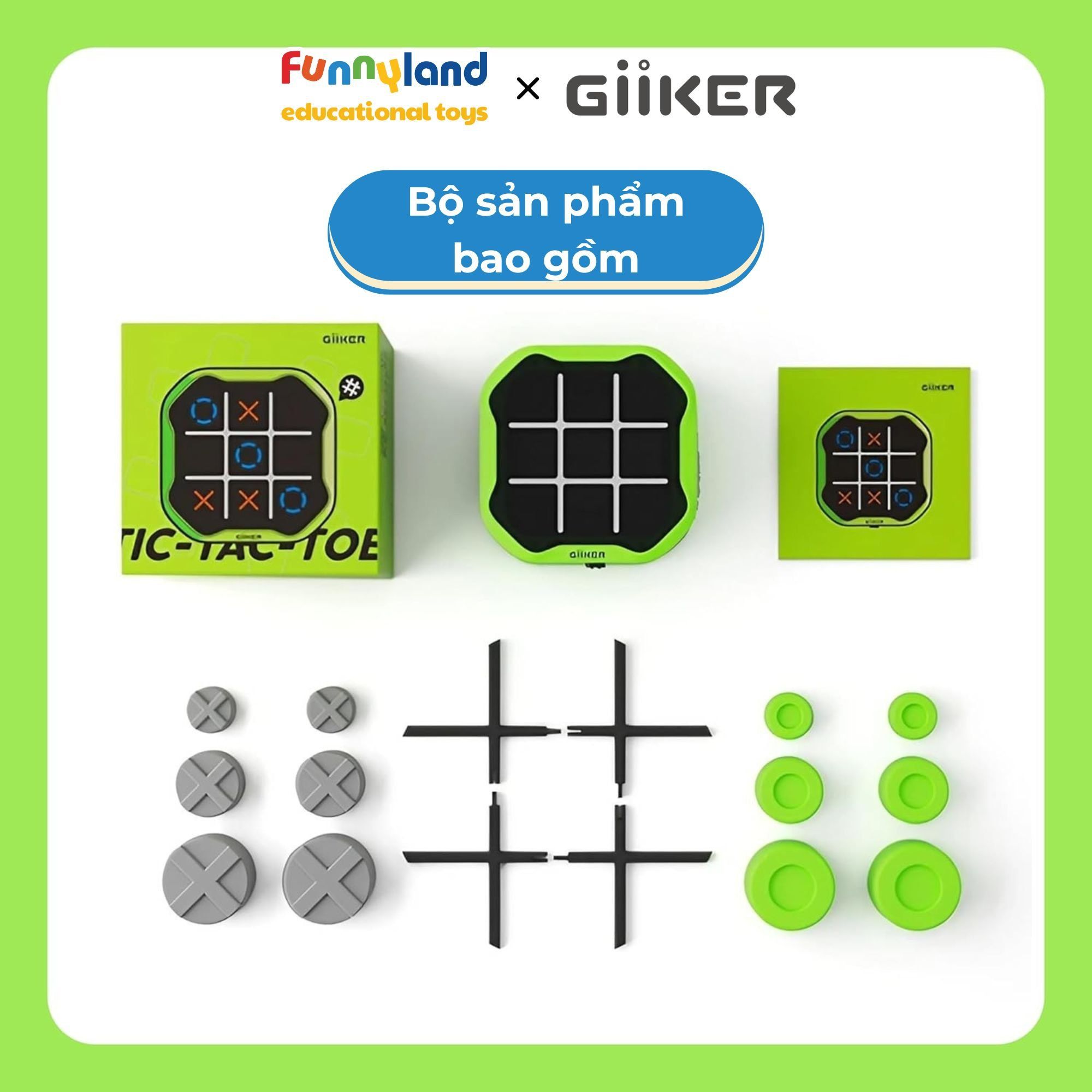 Đồ chơi thông minh Giiker Tic-Tac-Toe Bolt Green