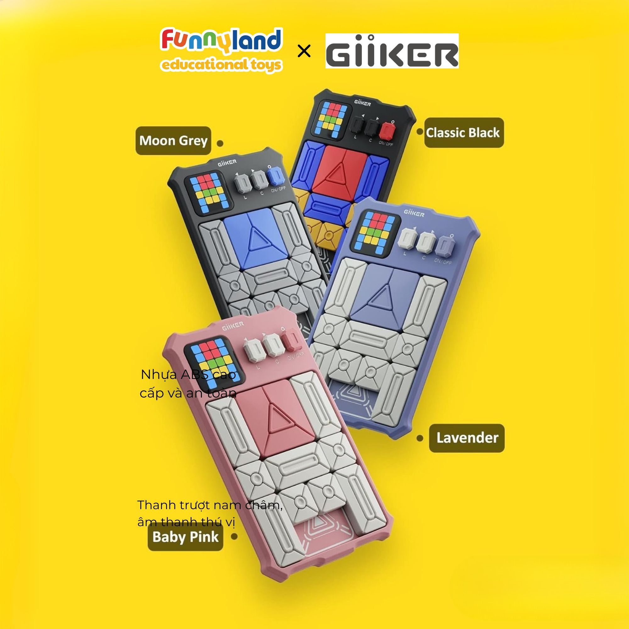 Đồ chơi xếp hình nam châm cảm ứng thông minh Giiker Super Slide Black