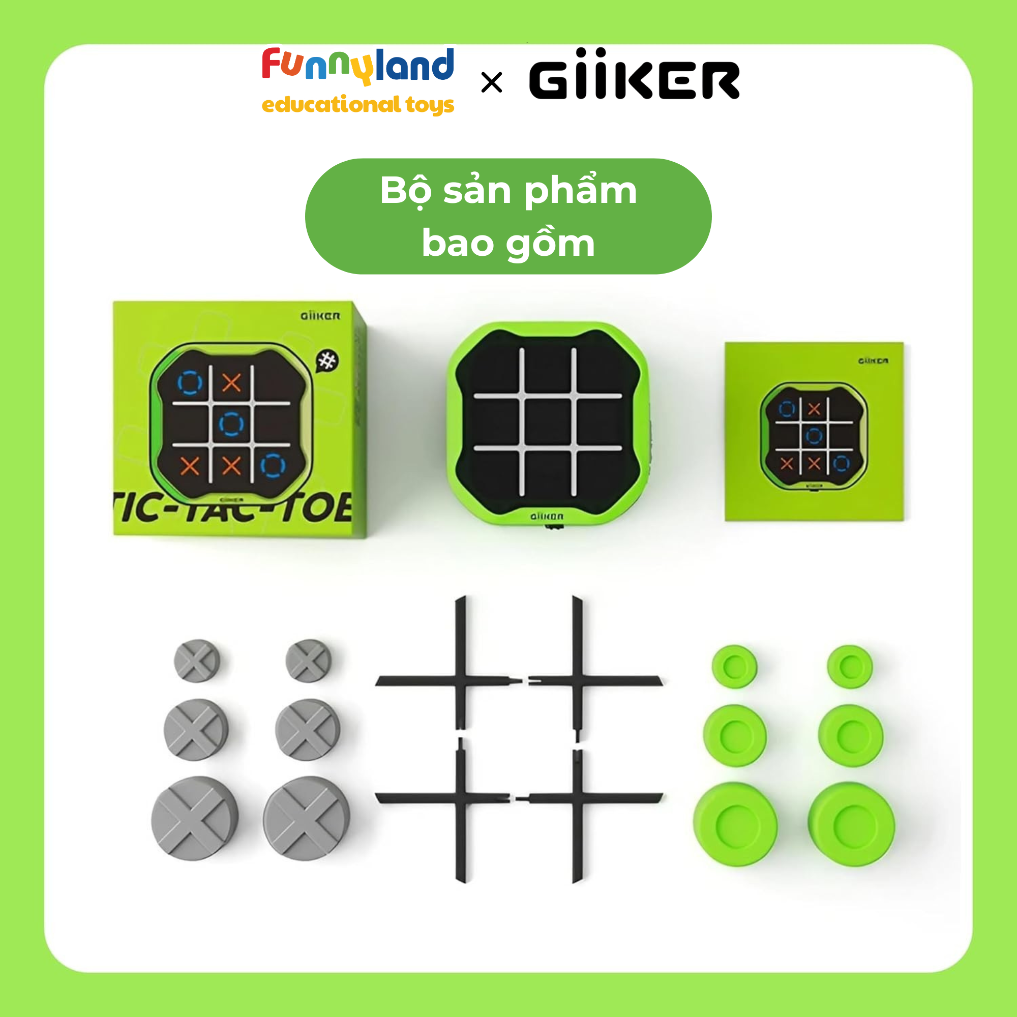 Đồ chơi thông minh Giiker Tic-Tac-Toe Bolt Green