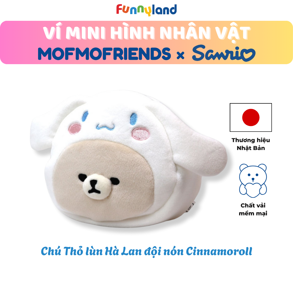 Chú Thỏ lùn Hà Lan đội nón Cinnamoroll - Ví Mini hình nhân vật