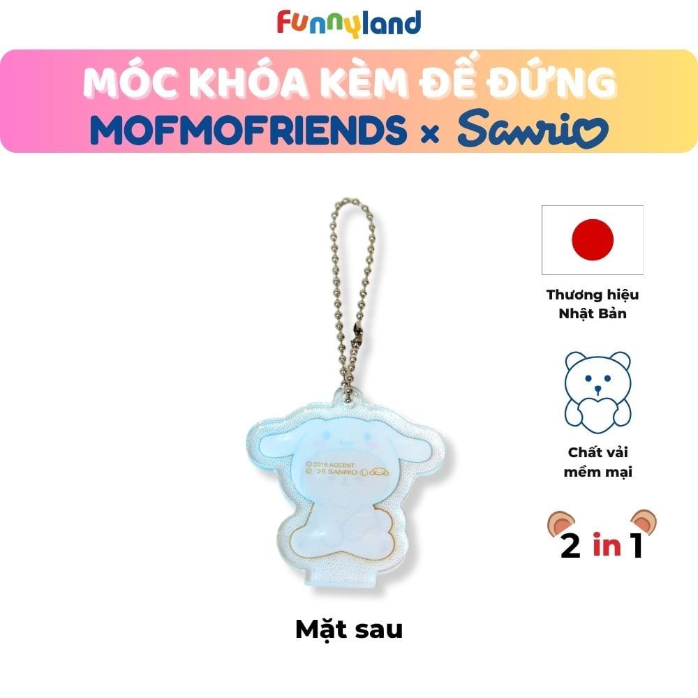 Chú Thỏ lùn Hà Lan đội nón Cinnamoroll - Móc khóa kèm đế đứng 2 trong 1