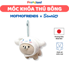 Móc Khóa Thú Bông - Thú Bông Thỏ lùn Hà Lan Netherland Dwarf Rabbit độ mũ Cinnamoroll