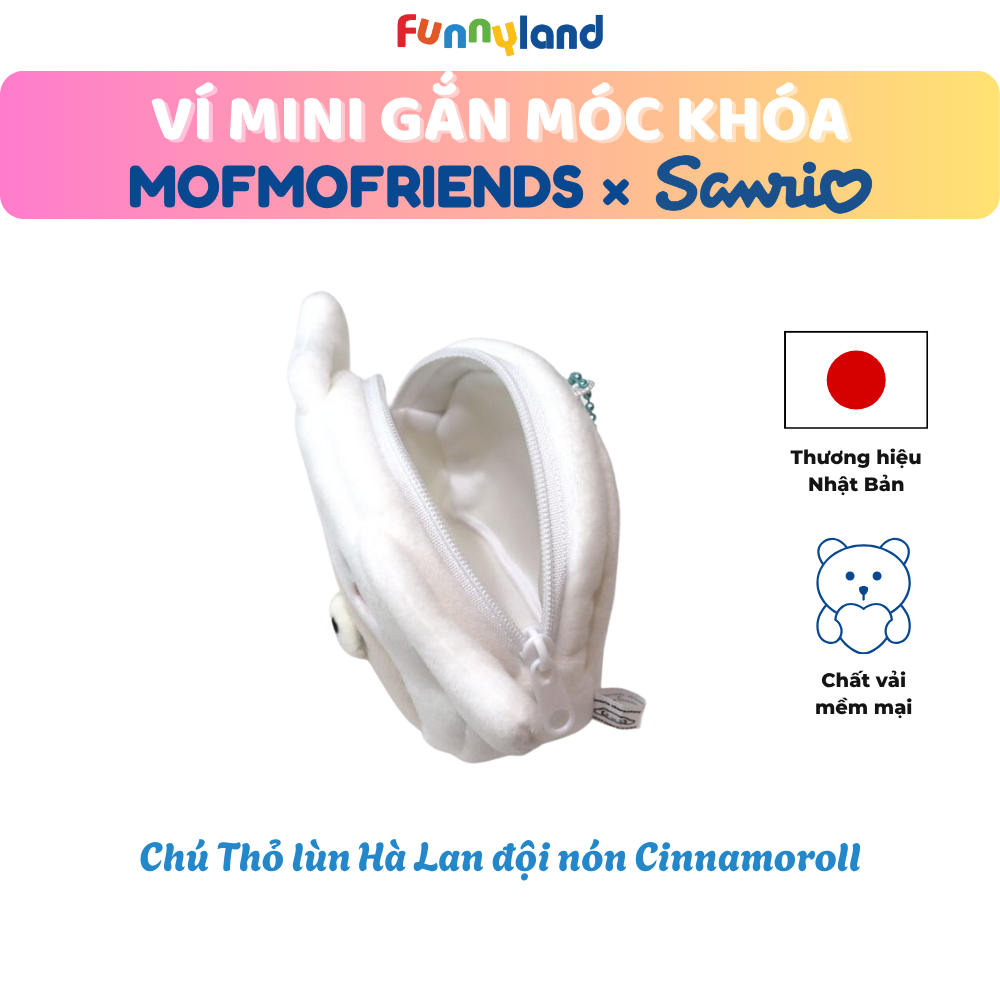 Chú Thỏ lùn Hà Lan đội nón Cinnamoroll - Ví Mini Gắn Móc Khóa