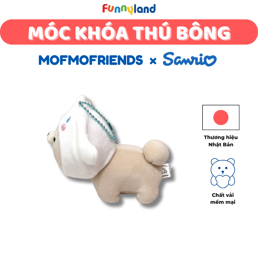 Móc Khóa Thú Bông - Thú Bông Thỏ lùn Hà Lan Netherland Dwarf Rabbit độ mũ Cinnamoroll