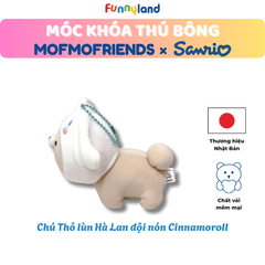 Chú Thỏ lùn Hà Lan độ nón Cinnamoroll - Móc Khóa Thú Bông