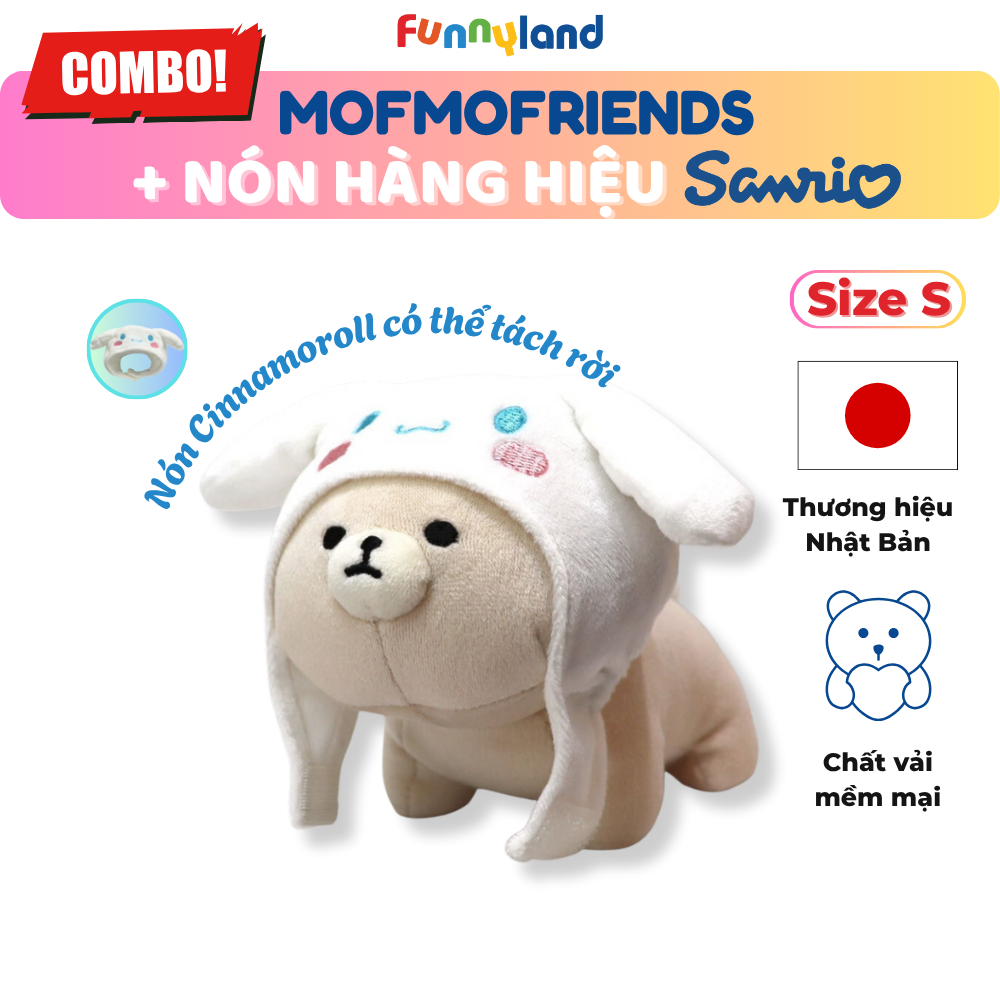 Thú bông MofmoFriends S With Cap - Cinnamoroll