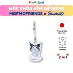 Chú Mèo British Shorthair đội nón Kuromi - Móc khóa kèm đế đứng 2 trong 1