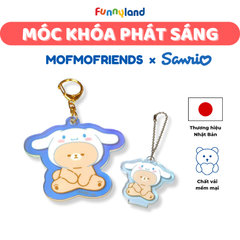 Móc Khóa Phát Sáng - Thú Bông Thỏ lùn Hà Lan Netherland Dwarf Rabbit đội mũ Cinnamoroll