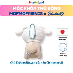 Chú Thỏ lùn Hà Lan độ nón Cinnamoroll - Móc Khóa Thú Bông