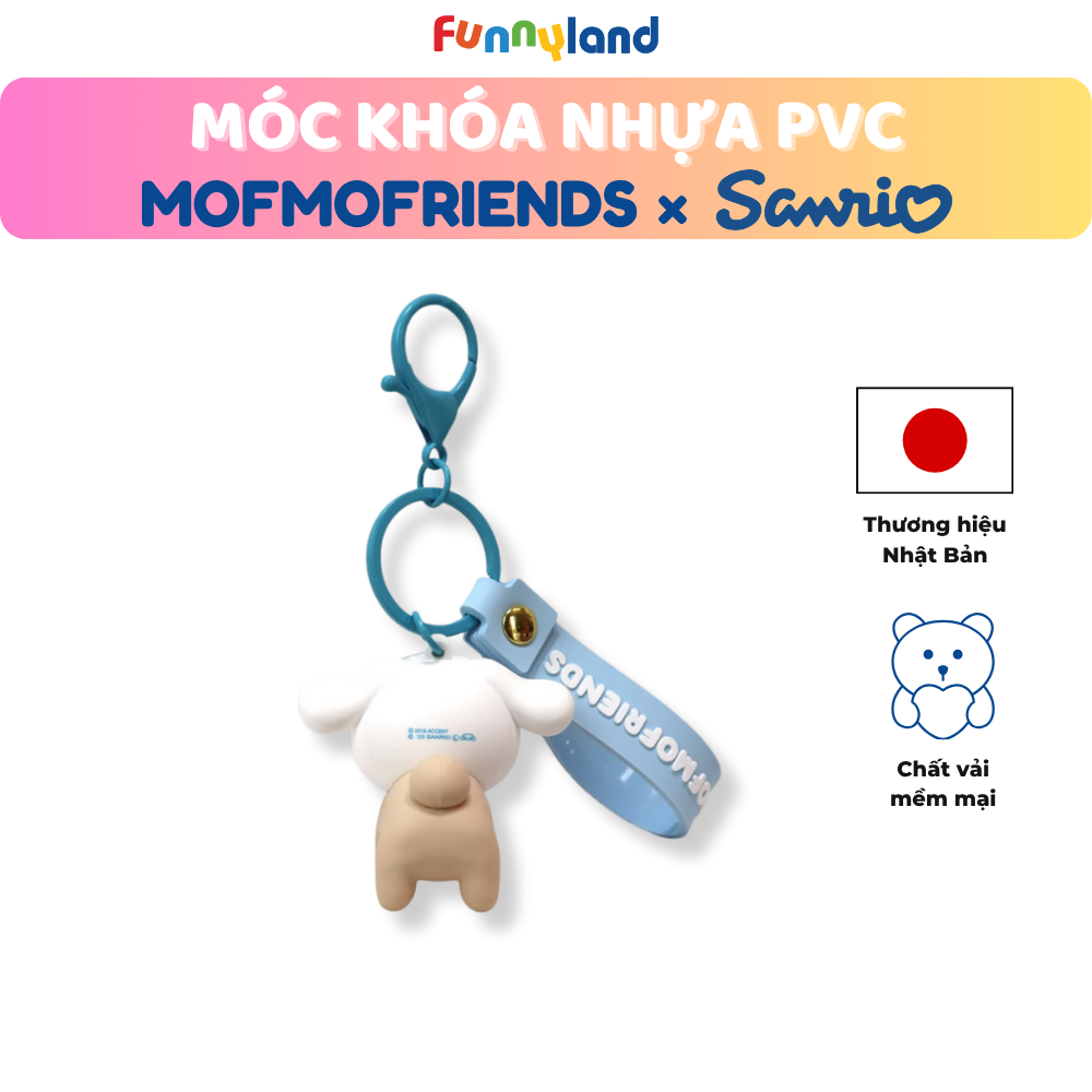 Chú Thỏ lùn Hà Lan đội nón Cinnamoroll - Móc Khóa Nhựa PVC