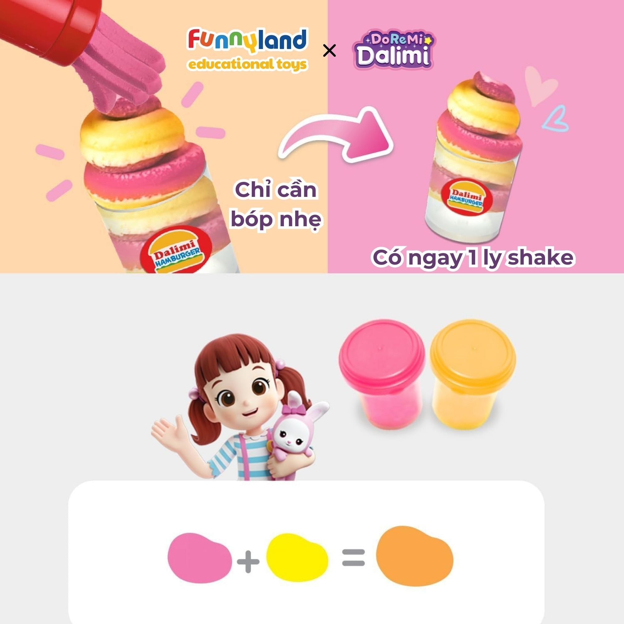 Bộ tiệm bánh Hamburger Dalimi kèm đất nặn