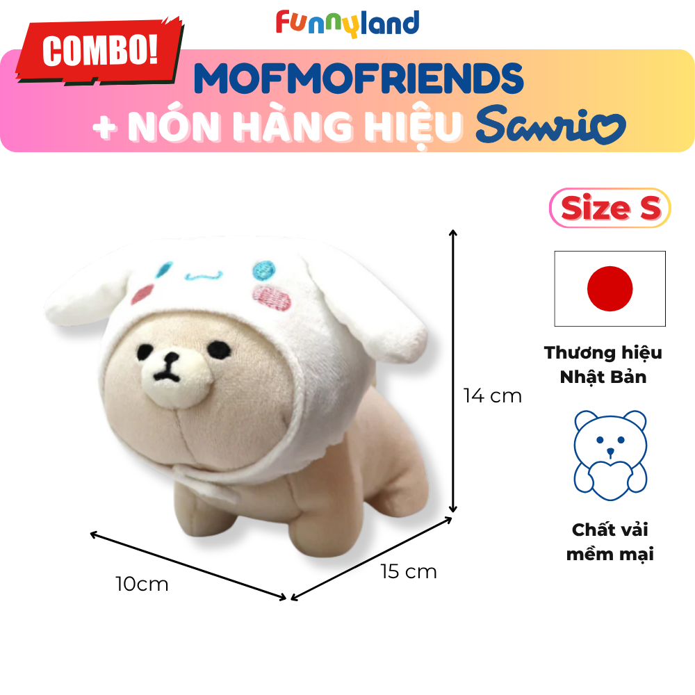 Thú bông MofmoFriends S With Cap - Cinnamoroll