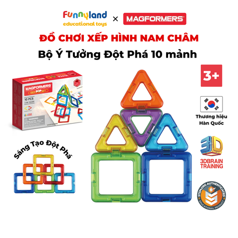 Đồ chơi xếp hình nam châm Hàn Quốc Magformers Ý tưởng đột phá [10 mảnh]