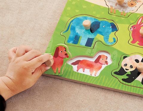 Bảng núm gỗ chủ đề động vật Animal Puzzle Geni