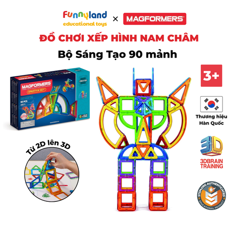 Đồ chơi xếp hình nam châm Hàn Quốc Magformers Bộ Sáng Tạo 90 mảnh