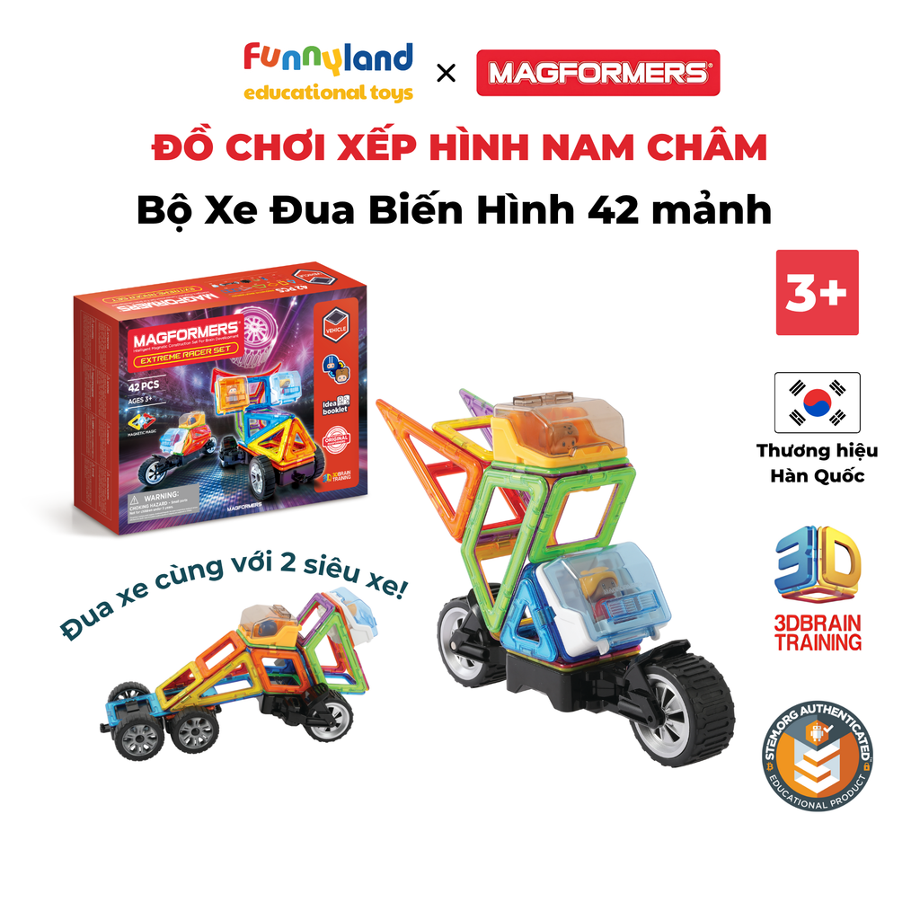 Magformers - Bộ Xe Đua Biến Hình 42 Mảnh