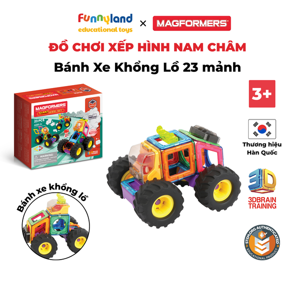 Đồ chơi xếp hình nam châm Hàn Quốc Magformers Bánh Xe Khổng Lồ 23 Chi Tiết