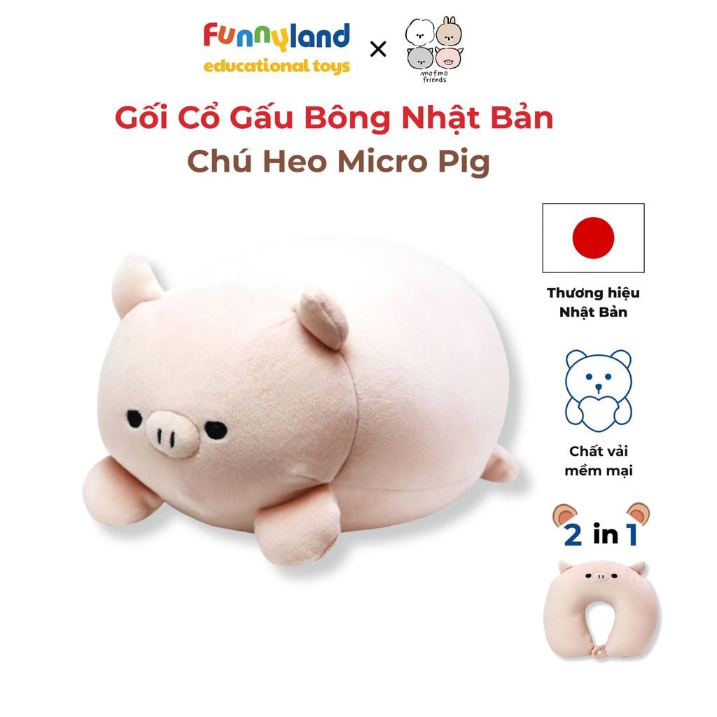 Vòng cổ MofmoFriends Reversible Neck Pillow - Micro Pig