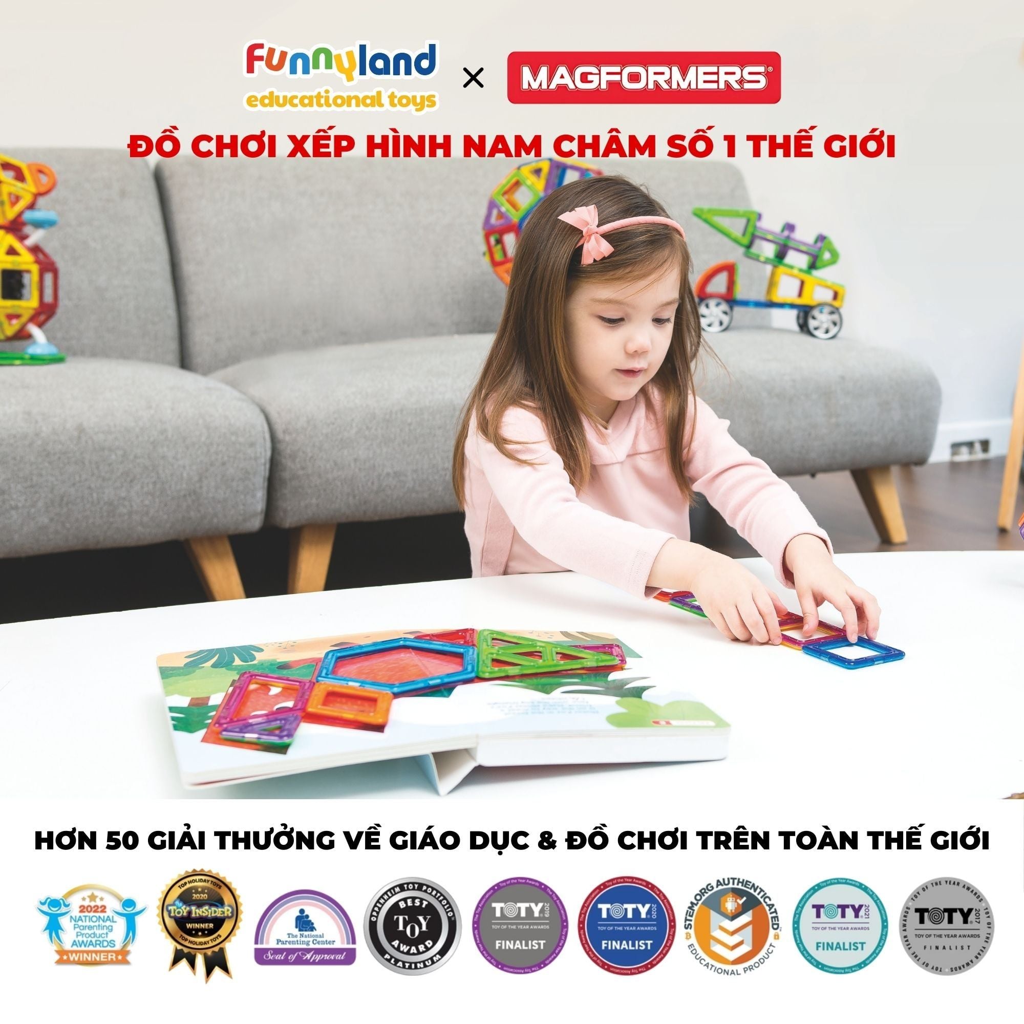 Đồ chơi xếp hình nam châm Hàn Quốc Magformers Hộp Sáng Tạo