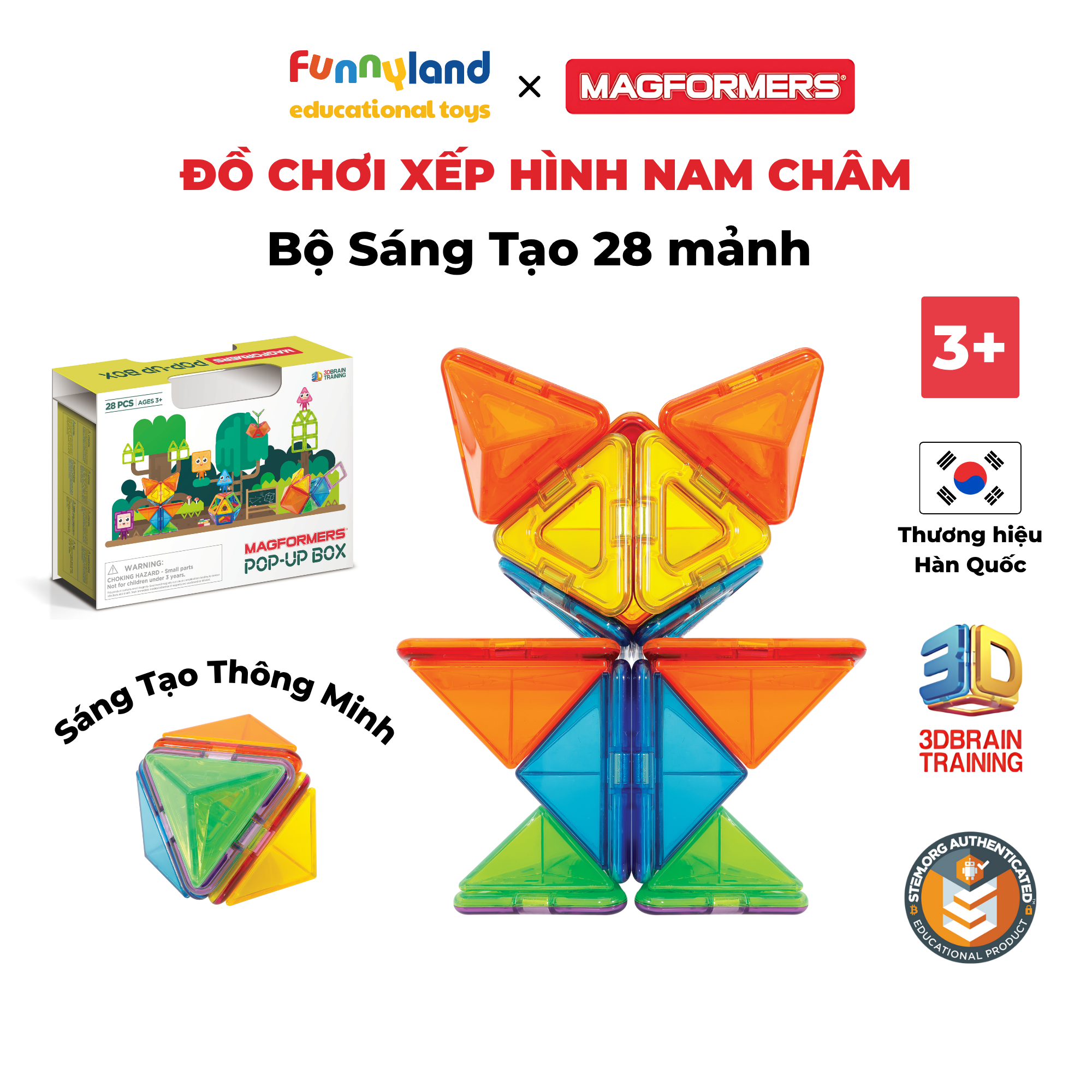 Đồ chơi xếp hình nam châm Hàn Quốc Magformers Hộp Sáng Tạo