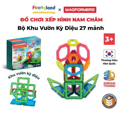 Đồ chơi xếp hình nam châm Hàn Quốc Magformers Bộ Khu Vườn Kỳ Diệu 27 chi tiết
