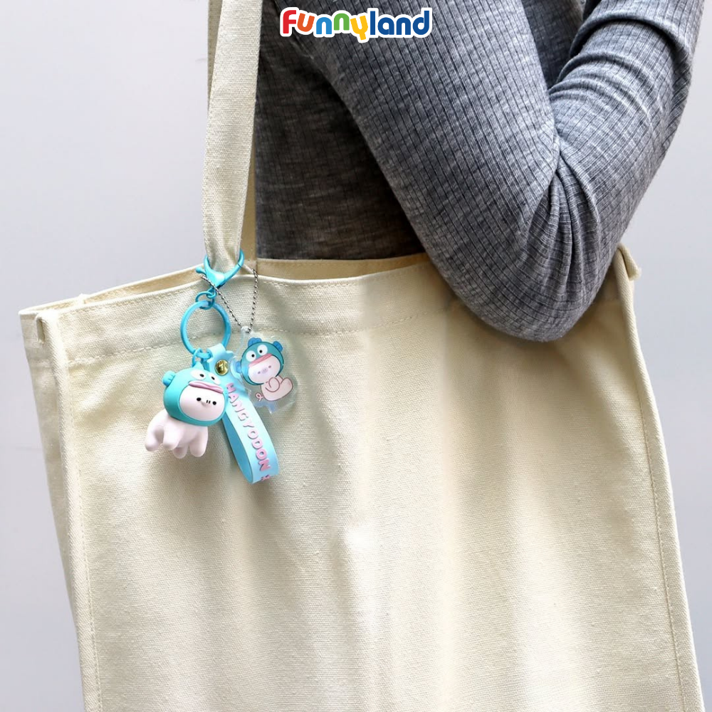 Chú Heo Micro Pig đội nón Hangyodon - Móc khóa kèm đế đứng 2 trong 1