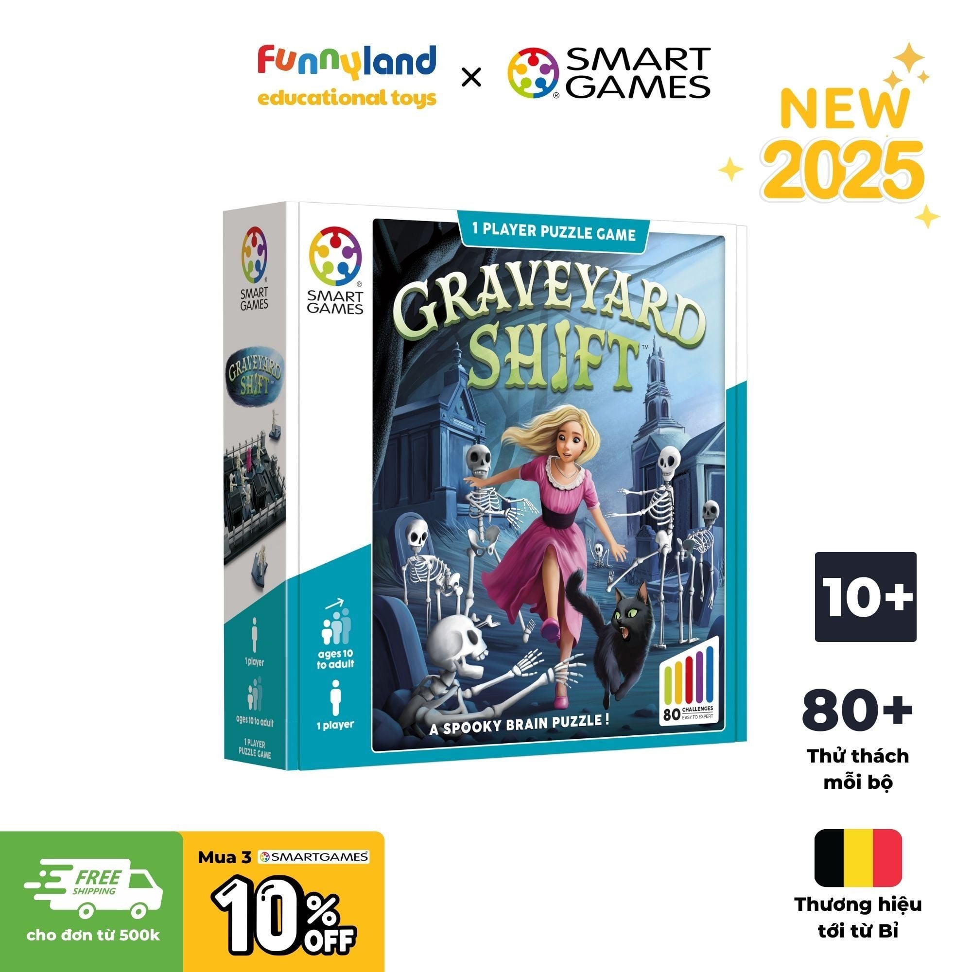 Đồ chơi trí tuệ Smartgames Thử thách Graveyard Shift