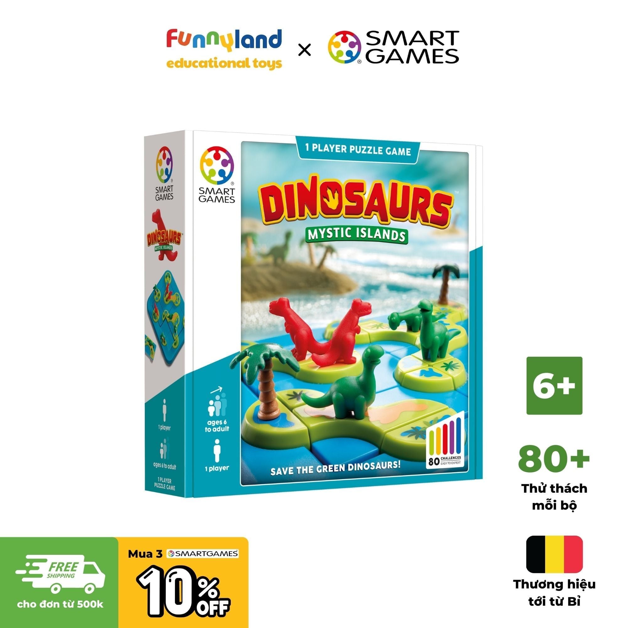 Đồ chơi trí tuệ Smartgames Thử thách Dinosaurs Mystic Islands