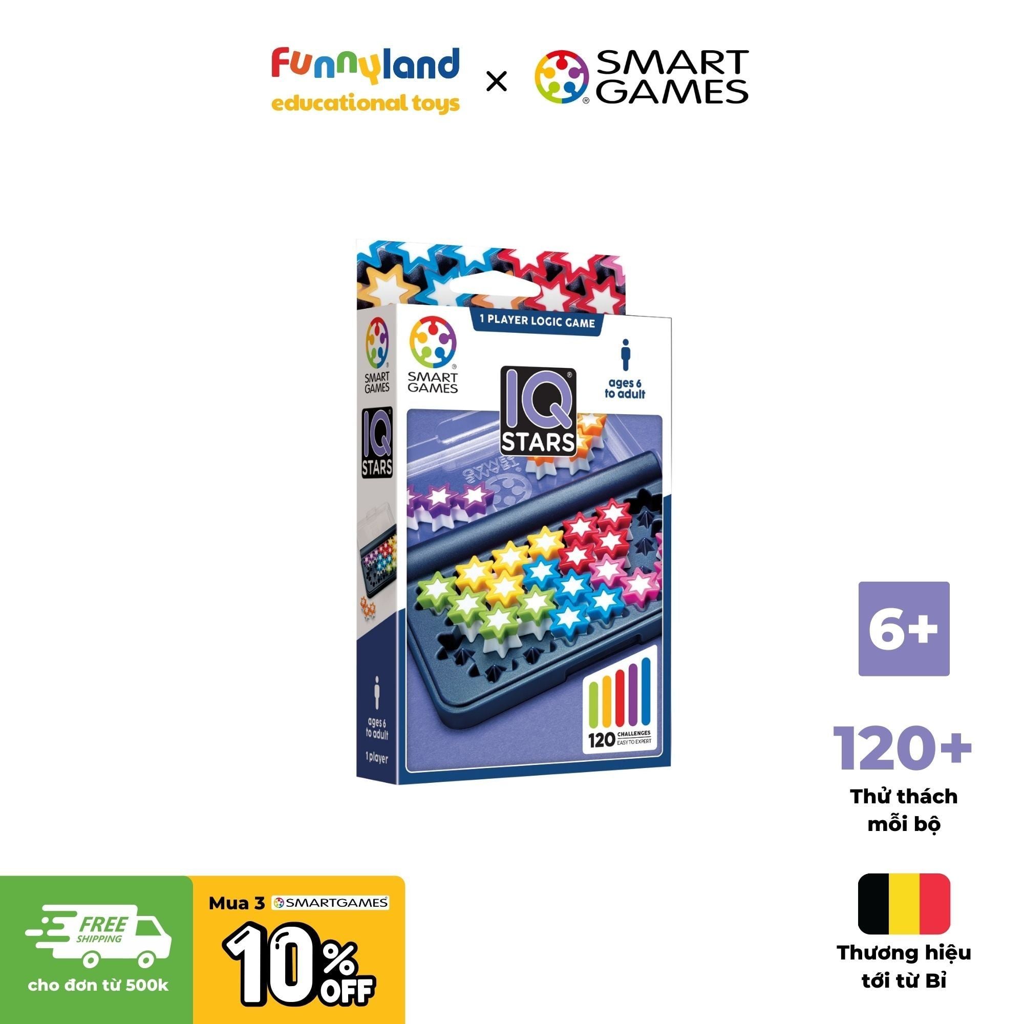 Đồ chơi trí tuệ Smartgames Thử thách IQ Stars