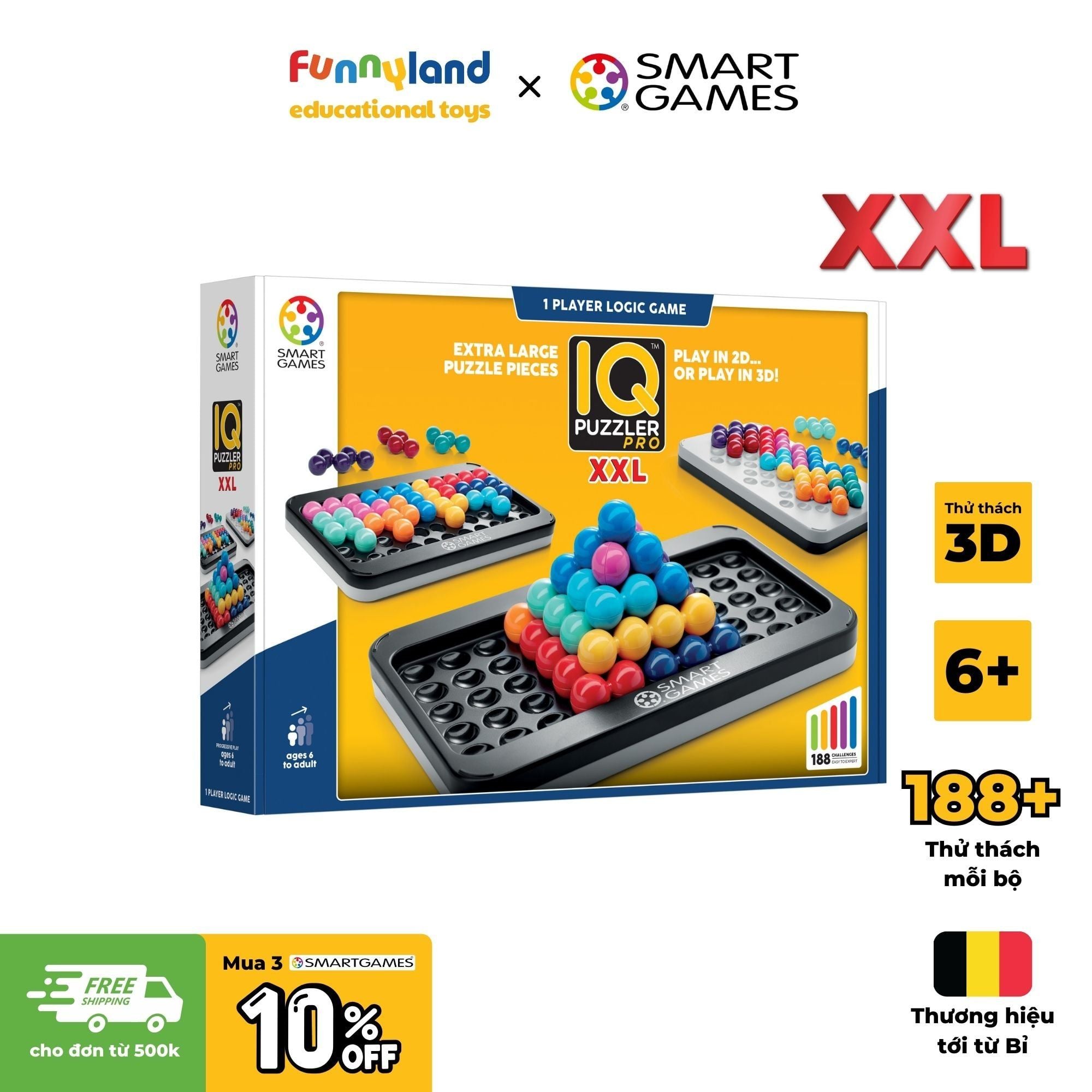 Đồ trơi trí tuệ Smartgames Thử thách IQ Pro Puzzler XXL