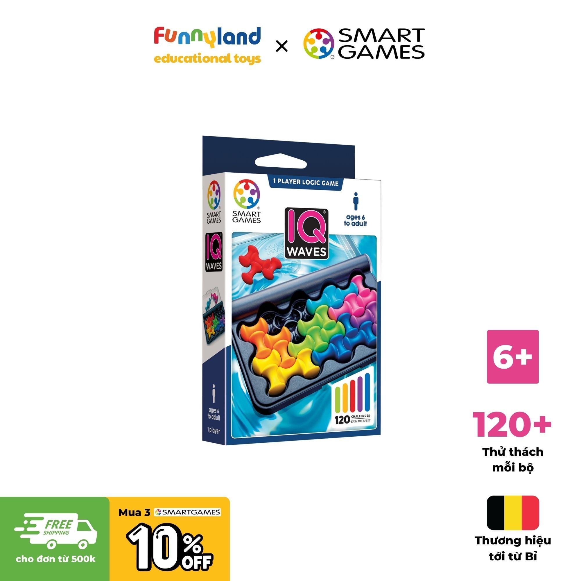 Đồ chơi trí tuệ Smartgames Thử thách IQ Waves