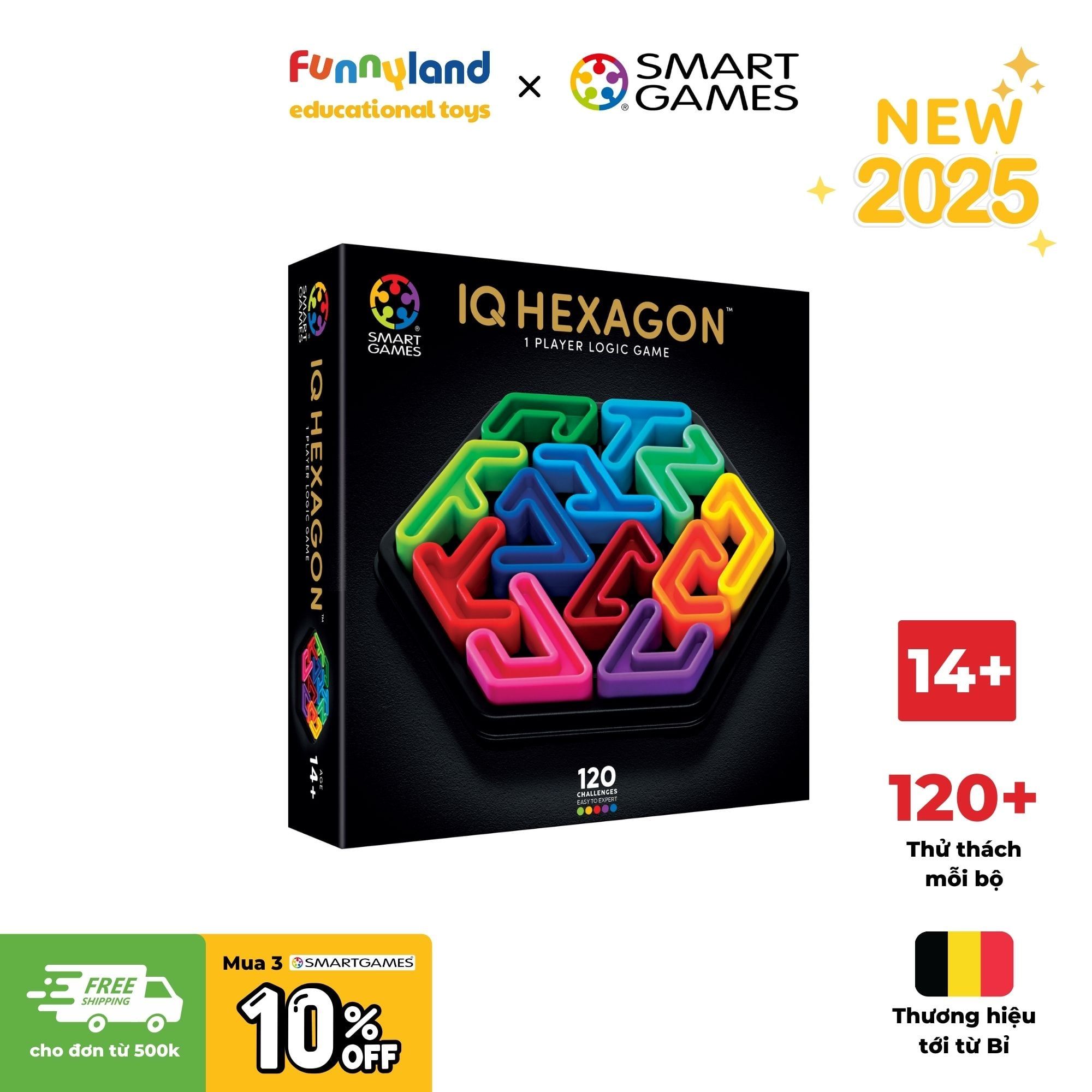 Đồ chơi trí tuệ Smartgames thử thách IQ Deluxe - Hexagon