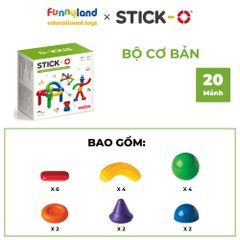 Đồ chơi xếp hình nam châm Hàn Quốc Stick-O BASIC 20 SET