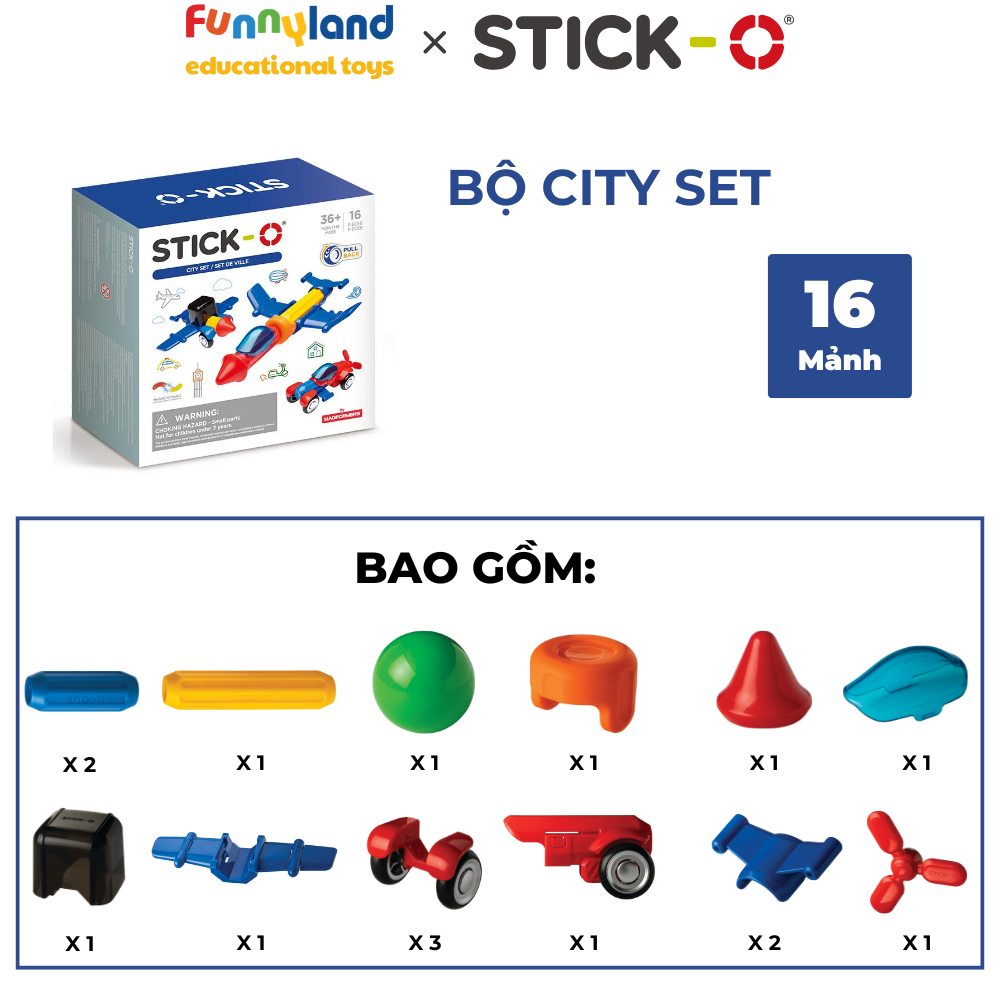 Đồ chơi xếp hình nam châm Hàn Quốc Stick-O CITY SET