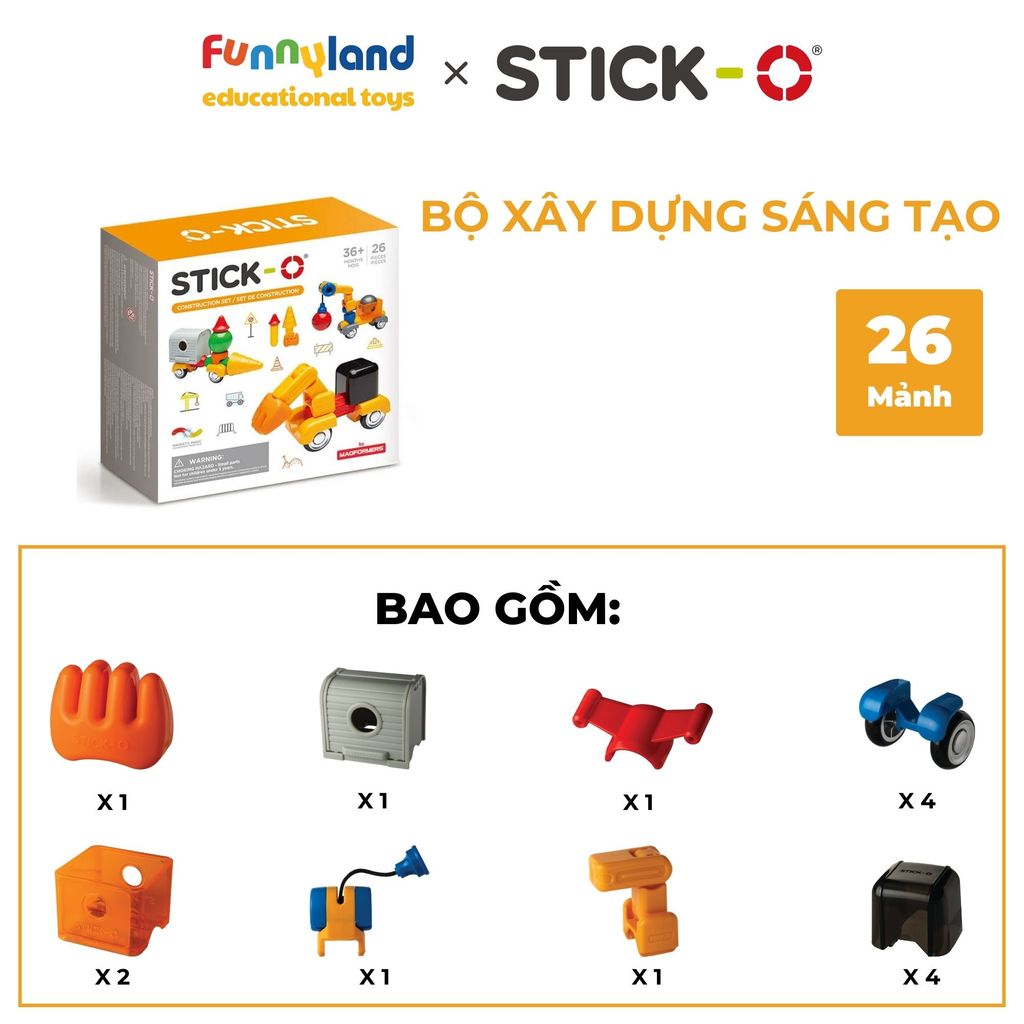 Đồ chơi xếp hình nam châm Hàn Quốc Stick-O CONSTRUCTION SET