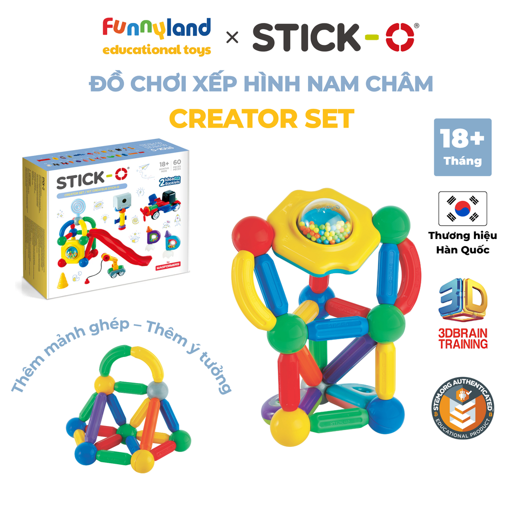 Stick-O - Bộ sáng tạo (60 chi tiết) Stick-O