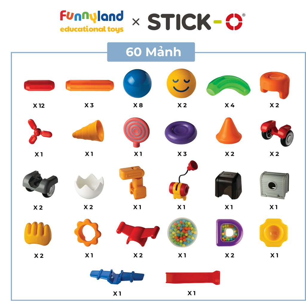 Stick-O - Bộ sáng tạo (60 chi tiết) Stick-O