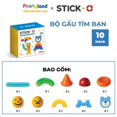 Đồ chơi xếp hình nam châm Hàn Quốc Stick-O PEEKABOO BEAR SET