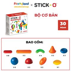 Đồ chơi xếp hình nam châm Hàn Quốc Stick-O BASIC 30 SET