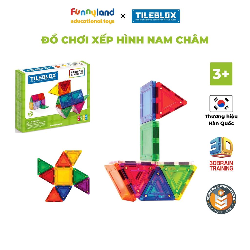 Bộ Tileblox Cầu vồng 20 chi tiết