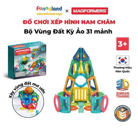Đồ chơi xếp hình nam châm Hàn Quốc Magformers Bộ Vùng Đất Kỳ Ảo 31 chi tiết