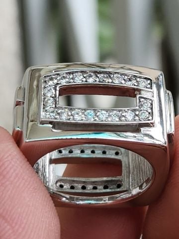  nhẫn mỹ xưa hàng hiệu Gucci bạc 925 đính đá lấp lánh 